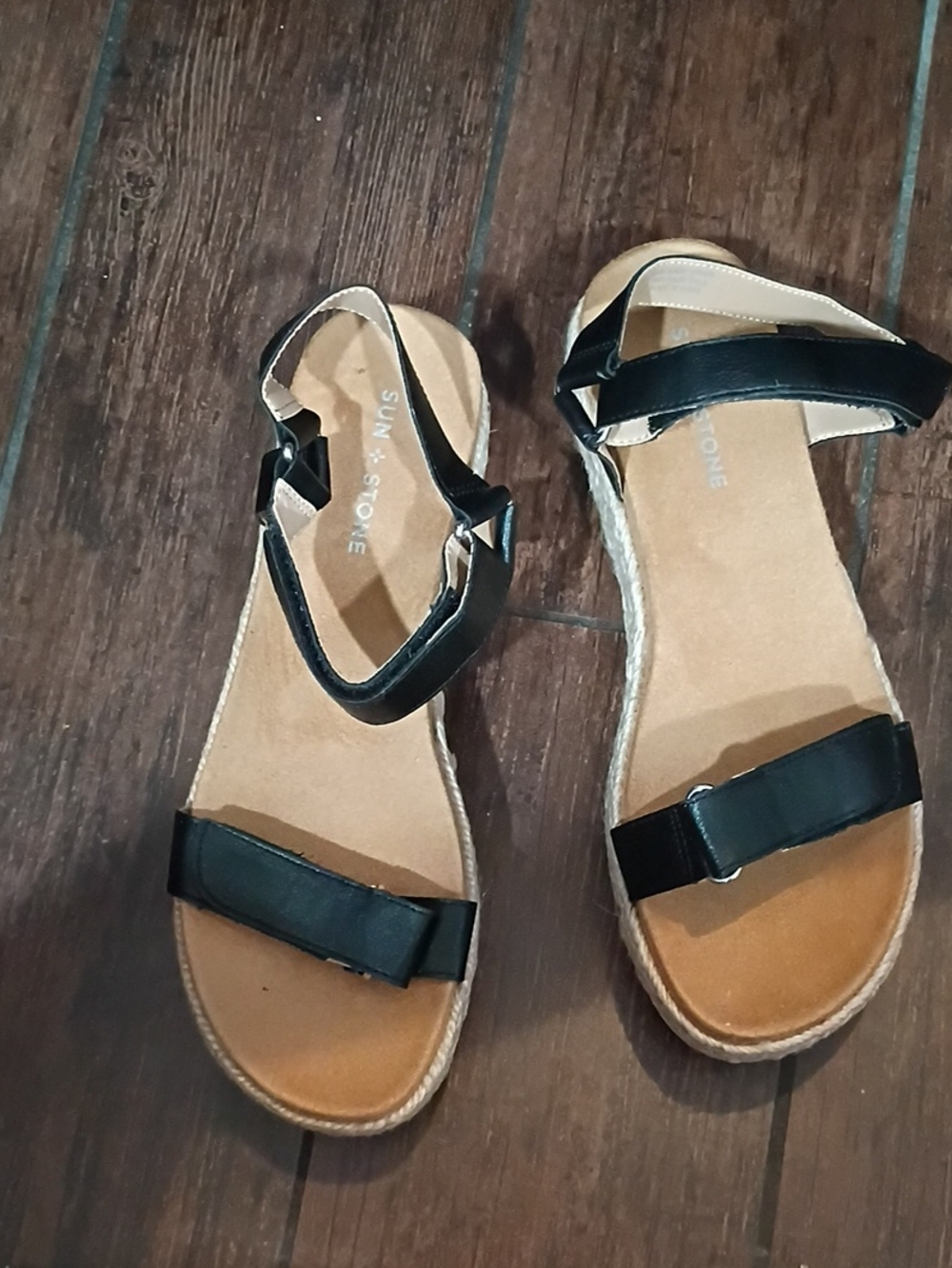 Sun + Stone Black Strappy Women’s Espadrille Sandals